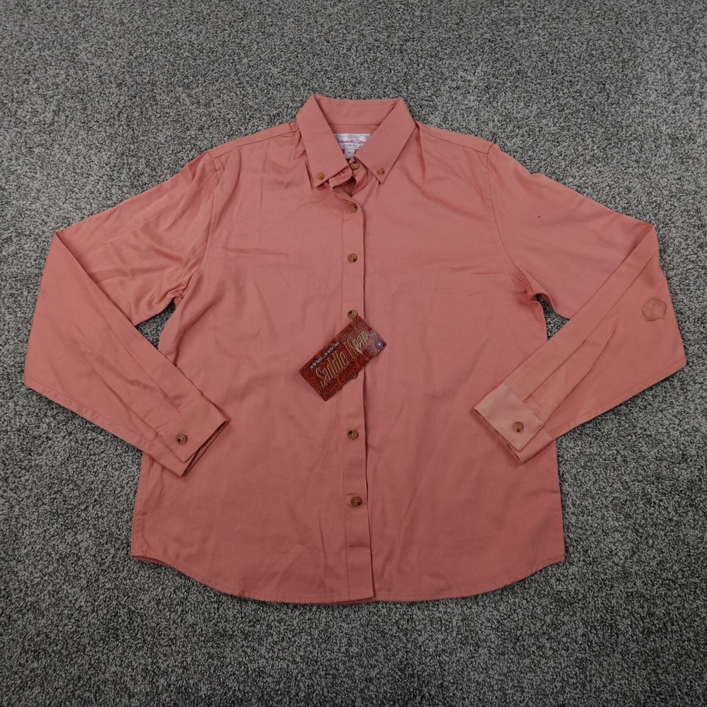 Panhandle Slim Shirt Womens M Pink Long Sleeve Button Up Western Ranch Rodeo